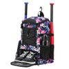 AI EN JIU Softball Equipment Bag for Youth Girls Adult, Lightweight Baseball Backpack with Shoe Compartment, Fence Hook for TBall Bat, Helmet(PinkCamouflage) view 1