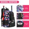 AI EN JIU Softball Equipment Bag for Youth Girls Adult, Lightweight Baseball Backpack with Shoe Compartment, Fence Hook for TBall Bat, Helmet(PinkCamouflage) view 4