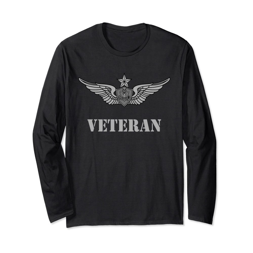 US Army Senior Aviation Badge - Aircrew Wings - Veteran Long Sleeve T-Shirt