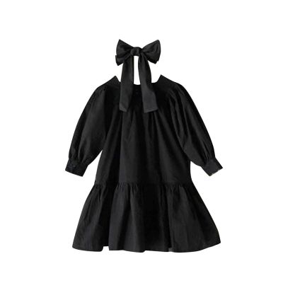 Baby Newborn Infant Girls Long Sleeveless Solid Lace Spring Autumn Princess Dress Clothes Beautiful (Black, 2-3 Years)