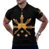 Tribal Philippines Filipino Sun and Stars Flag Men's Polo Shirt Golf Short Sleeve Regular-Fit Button Straight T-Shirt view 1