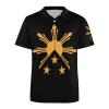 Tribal Philippines Filipino Sun and Stars Flag Men's Polo Shirt Golf Short Sleeve Regular-Fit Button Straight T-Shirt view 4