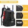 AI EN JIU Softball Bag, Baseball Bat Bag for Youth Boys Adult, Lightweight Baseball Equipment Backpack with Shoe Compartment, Bat Backpack with Fence Hook for TBall Bat, Helmet(Black) view 4