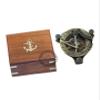 Antique Brass Pocket Sundial Compass for Navigation Outdoor Activities Camping Hiking 3 inch view 2