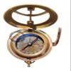 Antique Brass Pocket Sundial Compass for Navigation Outdoor Activities Camping Hiking 3 inch view 3