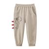 Toddler Kids Baby Boys Cotton Pull On Sweat Pants Dinosaur Elastic Basic Long Pants Joggers Boys (Khaki, 4-5 Years) view 1
