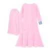Muslim Islamic Baby Girls' Ramadan Abaya with Hijab Full Length Robe Burka Maxi Little Layettes for (Pink, 9-10 Years) view 3