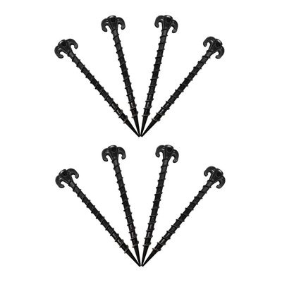 Beach Tent Stakes Canopy Anchors Canopy Stakes Heavy Duty Screw Shape 10 inch - 8 Pack Black