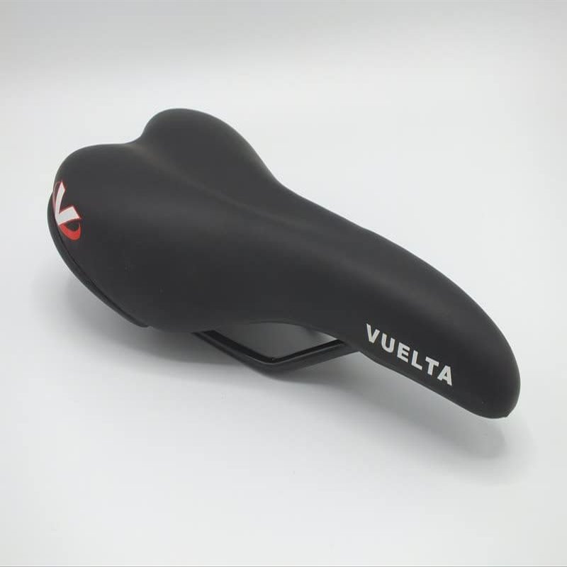 Economy Vuelta Road Bike Saddle with Comfort Groove Unisex Black Road Hybrid Bicycle