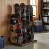 MyGift Surfboard Rack, 4-Ft Tall Rustic Burnt Wood Freestanding Vertical Surfboard Stand, Wakeboard SUP Paddleboard Storage Rack - Holds up to 4 Boards view 4