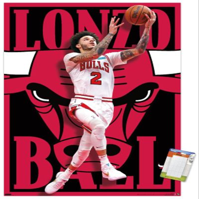 Trends International NBA Chicago Bulls - Lonzo Ball 22 Wall Poster, 22.375" x 34", Premium Poster & Mount Bundle
