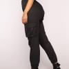 Women's Slim Fit Harem Cargo Pants Loose High Waisted Jogger Pants Stylish Soft Casual Solid Elastic Jogger Pants (Black,Small,5,OZ) view 3