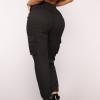 Women's Slim Fit Harem Cargo Pants Loose High Waisted Jogger Pants Stylish Soft Casual Solid Elastic Jogger Pants (Black,Small,5,OZ) view 4