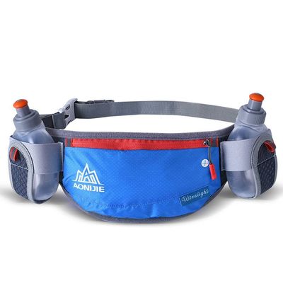 AONIJIE Running Hydration Belt with 2 Water Bottles, Waterproof & Bounce-Free Waist Pouch for Runners, Fanny Pack Fit 6.8 Inches Phones for Jogging, Cycling, Climbing and Hiking (Blue)