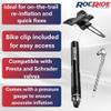 RocRide Mini Bike Tire Pump with Pencil Tire Pressure Gauge Inflates to 120 PSI and Works with Schrader and Presta Valves. Portable Hand Air Pump Includes Bicycle Frame Mount. view 2