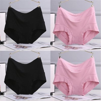 4 Pieces Plus Size Panties Comfortable Modal Lingerie Women Underwear Pretty Panty Elastic Briefs (Color : 3, Size : 4XL)