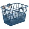 Retrospec Apollo Detachable Front Bike Basket Steel Half-Mesh with Integrated Detachable Hooks and Built-in Handle, Easy Assembly and Portability for Bicycles, Navy view 1