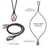 Anjiucc Natural Gemstone Crystal Raw Rose Quartz Pendant Necklace Stone Holder Necklace Cord Hand-Woven Necklace with Adjustable Length for Women Men view 2