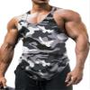 Loodgao Men's Gym Workout Tank Top Stringer Bodybuilding Muscle Vest Camouflage Sleeveless Summer T-Shirt Gray Medium view 1