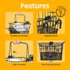 Retrospec Apollo Detachable Front Bike Basket Steel Half-Mesh with Integrated Detachable Hooks and Built-in Handle, Easy Assembly and Portability for Bicycles view 3