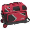BSI Dash Double Roller Bowling Bag with Smooth Rolling Wheels, Padded Ball Compartment, Retractable Locking Handle, & Shoe Pocket, Black/Red/Gray view 1