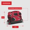 BSI Dash Double Roller Bowling Bag with Smooth Rolling Wheels, Padded Ball Compartment, Retractable Locking Handle, & Shoe Pocket, Black/Red/Gray view 4
