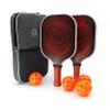 A. Anbrose Pickleball Paddle Set (Walnut) | Comfort Cushion Grip | Long Handle | Fiberglass | Polypropylene Honeycomb Core | 2 Racquets | 4 Pickleballs(2 Indoor 2 Outdoor) | 1 Portable Bag view 1