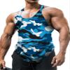 Loodgao Men's Gym Workout Tank Top Stringer Bodybuilding Muscle Vest Camouflage Sleeveless Summer T-Shirt Blue X-Large view 1