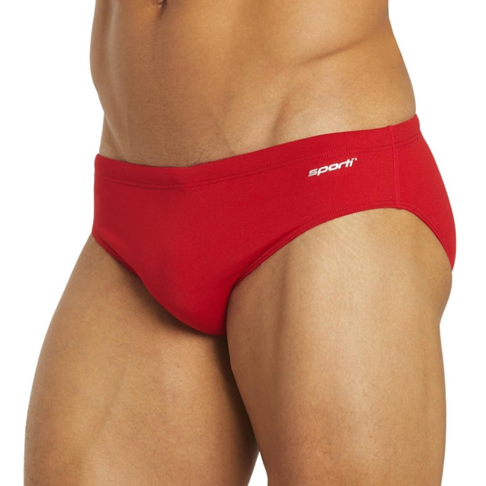 Sporti HydroLast Solid Brief Swimsuit - Red - 40