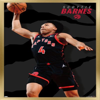 Trends International NBA Toronto Raptors - Scottie Barnes 22 Wall Poster, 22.375" x 34", Gold Framed Version
