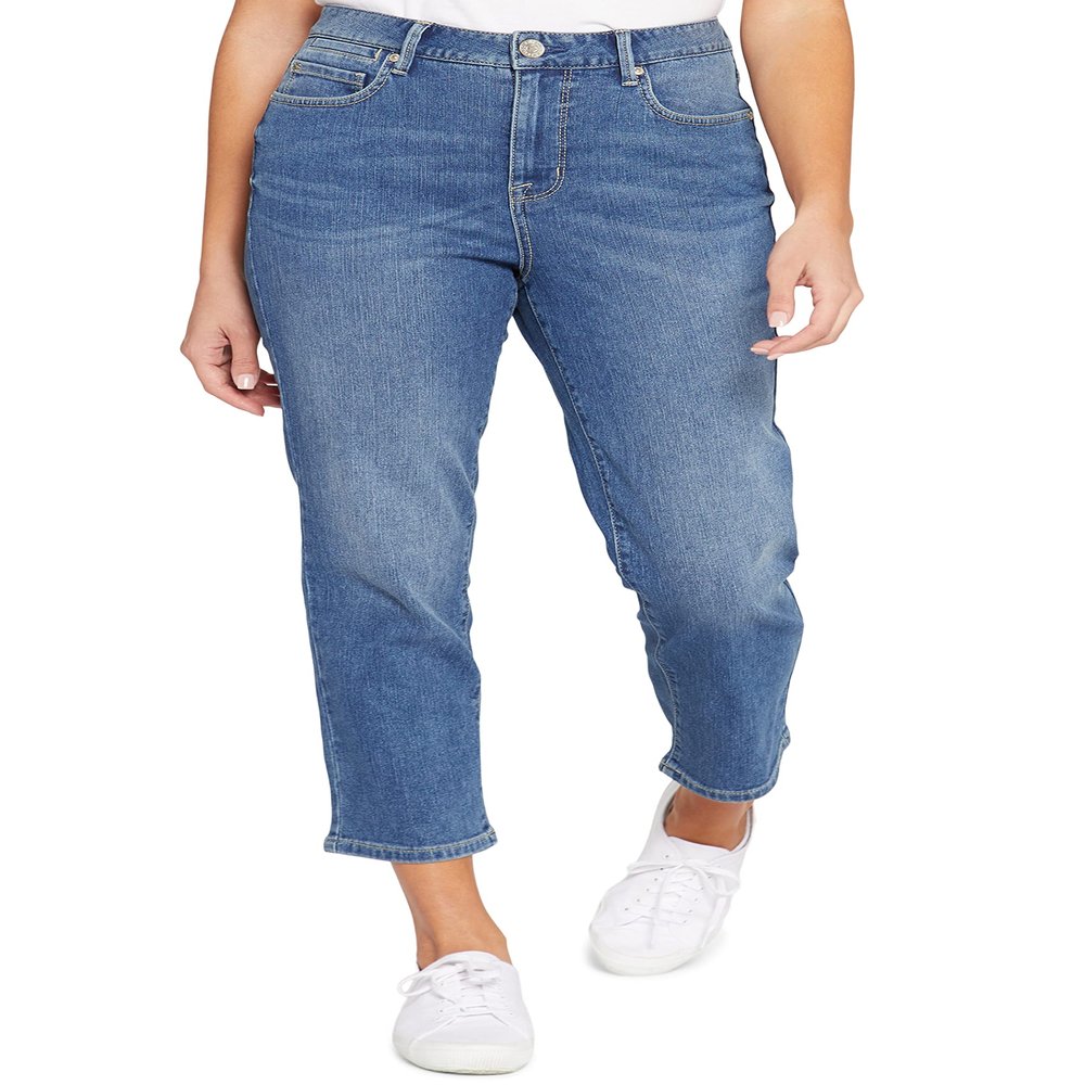 Seven7 Women's Misses Hight Rise Straight Leg Jean, 6 Blue