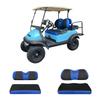 10L0L Golf Cart Front and Rear Seat Cover Set for Club Car DS/Precedent/Onward/Tempo & Yamaha G29 /Drive 2,Stylish 4 Passenger Front Back Seat Covers,Breathable Washable Polyester Mesh (Black/Blue) view 1