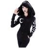 tuduoms Women's Casual Zip Up Hoodie Black Gothic Vintage Moon Printed Jacket Coat Long Sleeve Sweatshirts Goth Punk Clothes view 1
