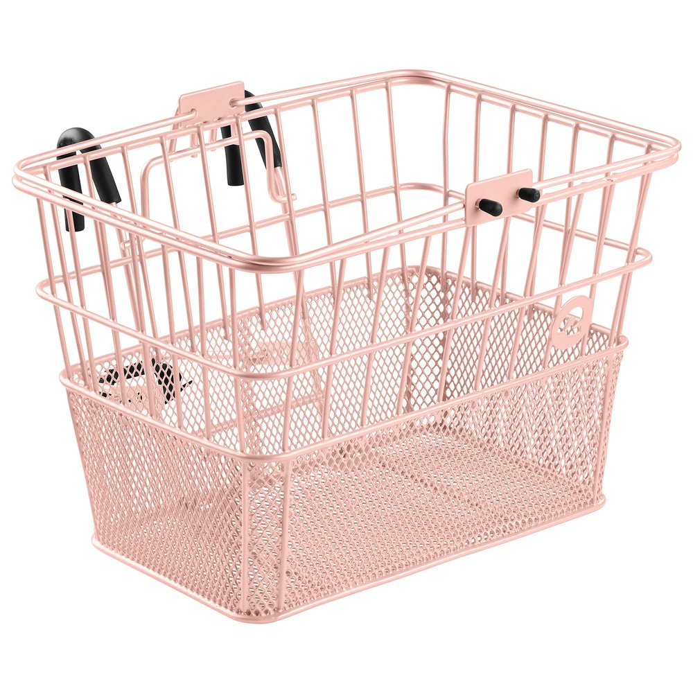 Retrospec Apollo Detachable Front Bike Basket Steel Half-Mesh with Integrated Detachable Hooks and Built-in Handle, Easy Assembly and Portability for Bicycles