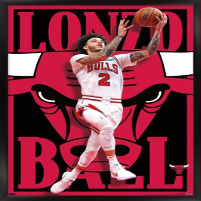 Trends International NBA Chicago Bulls - Lonzo Ball 22 Wall Poster, 22.375" x 34", Black Framed Version