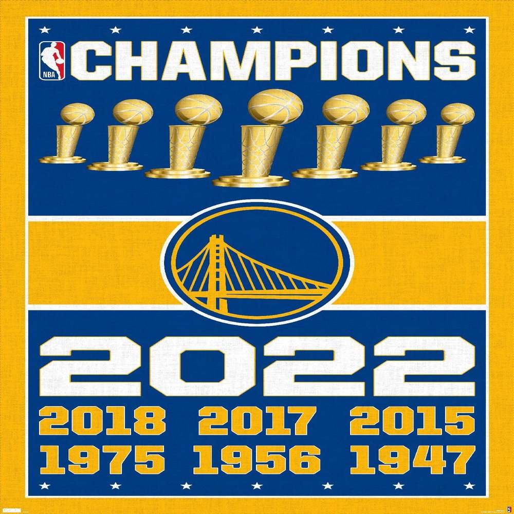 Trends International NBA Golden State Warriors - Champions 22 Wall Poster, 22.375" x 34", Unframed Version