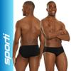 Sporti Mens Hydrolast Solid Swim Briefs - Athletic Swimsuit Training for Swimmers - Competition Pool Training Swim Briefs for Men - Black - 34 view 2