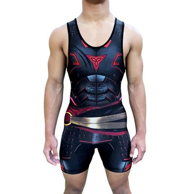 TRI-TITANS Bushido Armor Wrestling Singlet - Folkstyle (Adult Small)