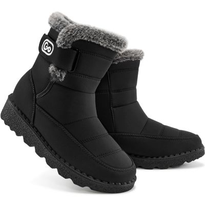 Ablanczoom Womens Winter Snow Boots With Warm Fur Lining Comfortable Booties Non Slip Waterproof Outdoor Shoes