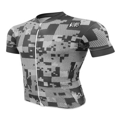 De Soto Skin Cooler Full Zip Tri Top Short Sleeve - FVSC - (Graphite Camouflage, Small)