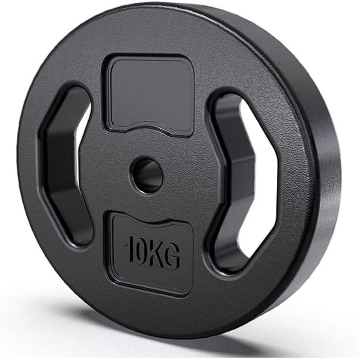 Habiba Dumbbell Plates Bumper Plate 2pcs Concave Hand Grip Barbell Weight Plate PVC Plastic Non-Slip Dumbbell Weight Plates for Fitness Training Non-Slip