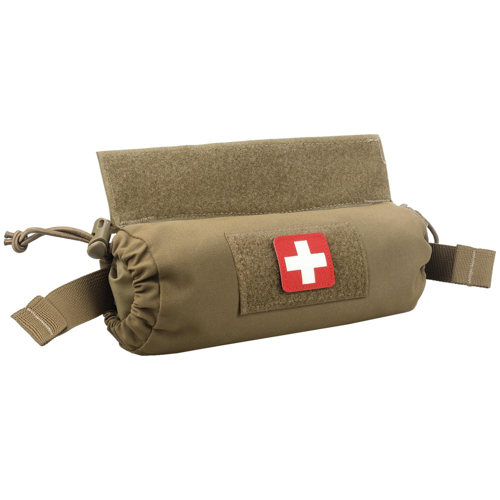 WYNEX Tactical First Aid Drop Dump Pouch, Medical Trauma Roll Up Drop Pouch EMT IFAK Sub Abdominal Carrying Bag with Hook-N-Loop for Chest Rig Vest