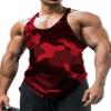 Loodgao Men's Gym Workout Tank Top Stringer Bodybuilding Muscle Vest Camouflage Sleeveless Summer T-Shirt Red 3X-Large view 1