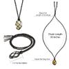 Anjiucc Natural Gemstone Crystal Raw Citine Pendant Necklace Stone Holder Necklace Cord Hand-Woven Necklace with Adjustable Length for Women Men view 2