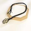 Anjiucc Natural Gemstone Crystal Raw Citine Pendant Necklace Stone Holder Necklace Cord Hand-Woven Necklace with Adjustable Length for Women Men view 3