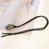 Anjiucc Natural Gemstone Crystal Raw Citine Pendant Necklace Stone Holder Necklace Cord Hand-Woven Necklace with Adjustable Length for Women Men view 4