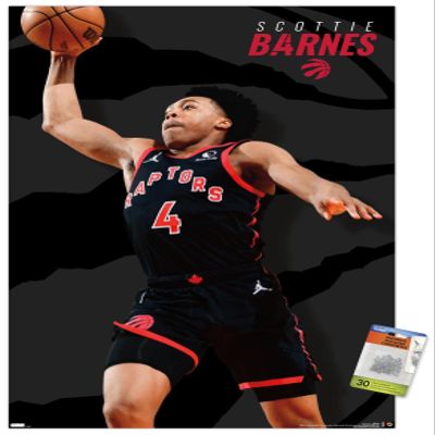 Trends International NBA Toronto Raptors - Scottie Barnes 22 Wall Poster, 22.37" x 34.00", Premium Poster & Push Pin Bundle