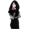 tuduoms Women's Casual Zip Up Hoodie Black Gothic Vintage Moon Printed Jacket Coat Long Sleeve Sweatshirts Goth Punk Clothes view 1