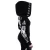 tuduoms Women's Casual Zip Up Hoodie Black Gothic Vintage Moon Printed Jacket Coat Long Sleeve Sweatshirts Goth Punk Clothes view 3
