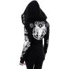 tuduoms Women's Casual Zip Up Hoodie Black Gothic Vintage Moon Printed Jacket Coat Long Sleeve Sweatshirts Goth Punk Clothes view 4